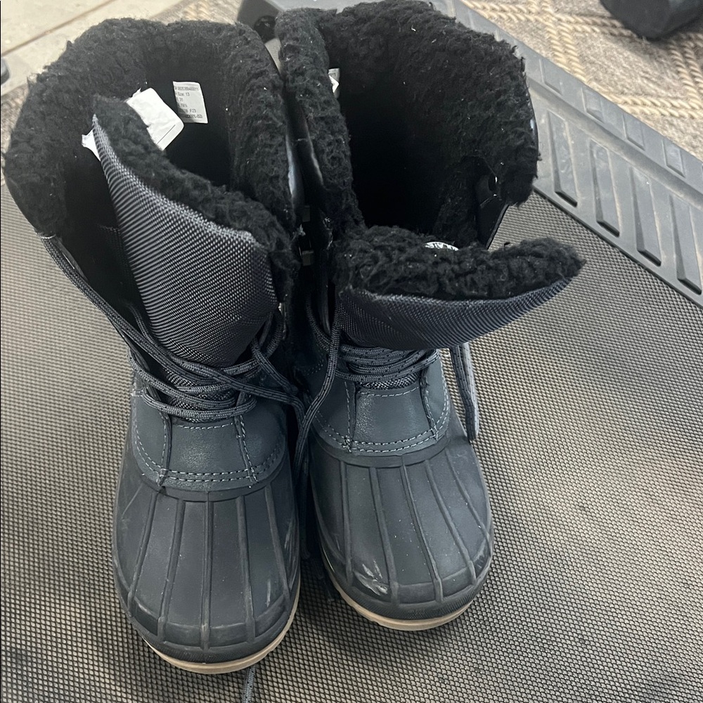 Black Winter Boots with Fur Lining